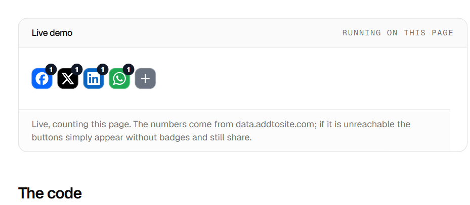 The share counts demo